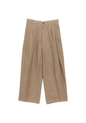 Hed Mayner pleated wide-leg trousers - Brown