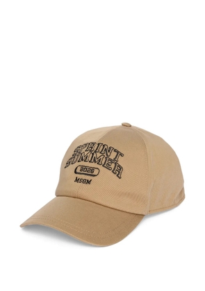 MSGM embroidered-detail baseball cap - Neutrals