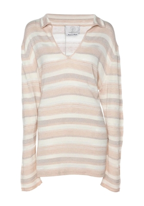 Marina Rinaldi striped knit top - Neutrals