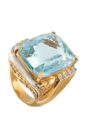 LB Exclusive aquamarine and diamond gold ring