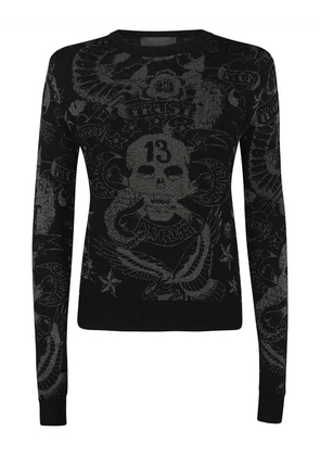 John Richmond patterned-jacquard top - Black