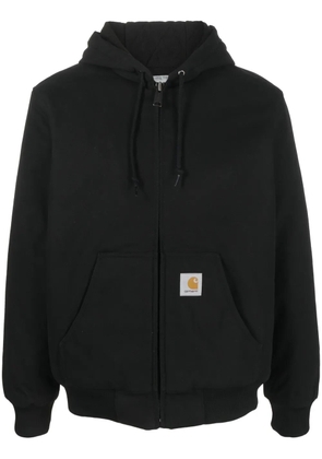 Carhartt WIP logo-patch cotton hooded jacket - Black