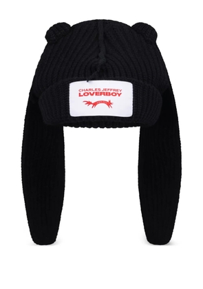Charles Jeffrey Loverboy rabbit-ear beanie - Black