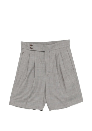 Hed Mayner plaid tailored shorts - Grey