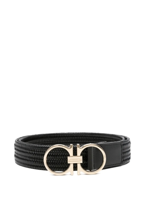 Ferragamo woven-leather buckle belt - Black