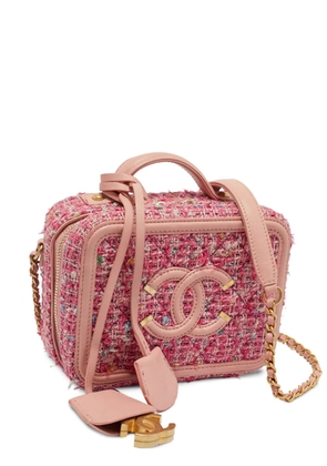 CHANEL Pre-Owned 2018-2019 Filigree tweed shoulder bag - Pink