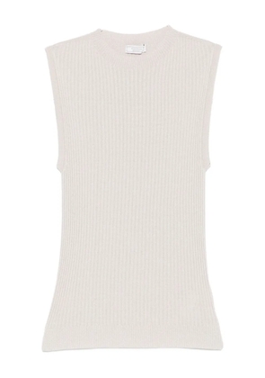 Peserico crew-neck ribbed knitted top - Neutrals