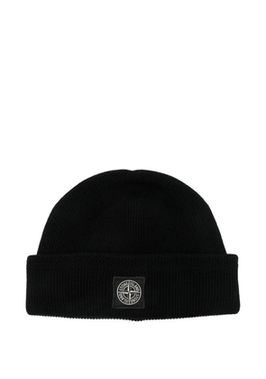 Stone Island Compass beanie hat - Black