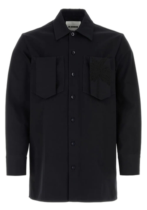 Jil Sander bead-embellished cotton shirt - Blue