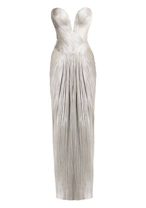 Maria Lucia Hohan bustier front-slit gown - Silver