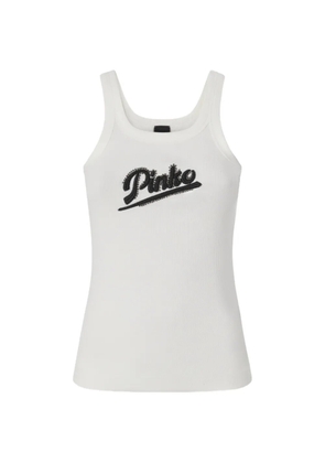 PINKO logo-embroidered tank top - White