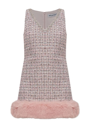 Self-Portrait bouclé sleeveless mini dress - Pink