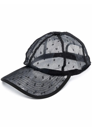 RED Valentino Point D'esprit mesh baseball cap - Black