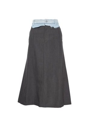MM6 Maison Margiela tailoring long wool skirt - Grey
