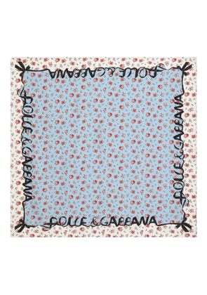 Dolce & Gabbana floral-print scarf - Blue