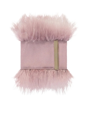 Herno grosgrain faux-feather bracelet - Pink