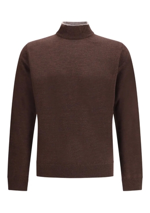 Cruna mock-neck long-sleeved sweater - Brown