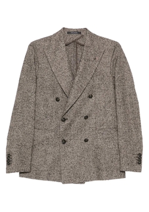 Tagliatore double-breasted textured blazer - Brown
