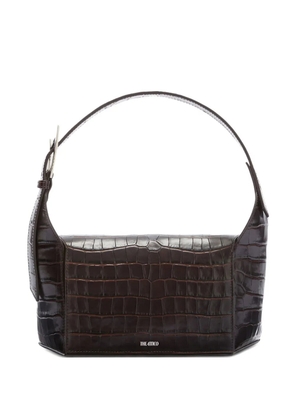 The Attico 7/7 crocodile-effect shoulder bag - Brown