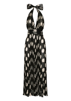 Dolce & Gabbana polka-dot pleated midi dress - Black