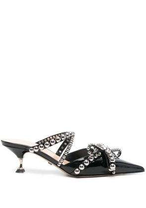 MACH & MACH 55mm studded leather mules - Black