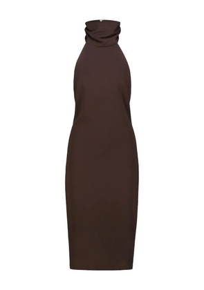 DRHOPE halterneck backless dress - Brown