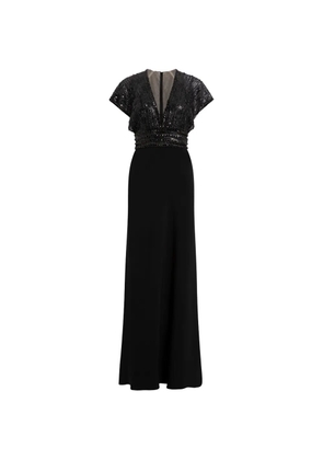 Jenny Packham Cary sequin V-neck maxi dress - Black