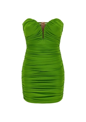 Elisabetta Franchi draping sweetheart-neckline mini dress - Green