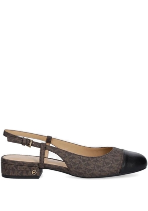 Michael Kors monogram cap-toe slingback pumps - Brown