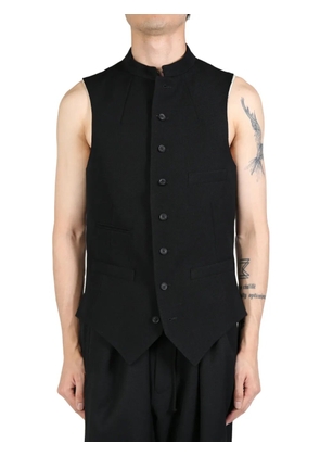 Yohji Yamamoto stand-up collar vest - Black