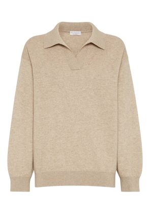 Brunello Cucinelli polo-collar sweater - Neutrals