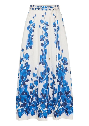 Rebecca Vallance floral-motif midi skirt - White