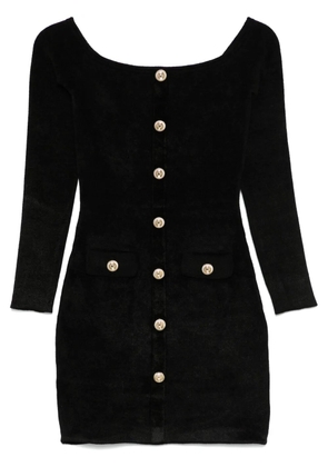 Self-Portrait chenille knit mini dress - Black