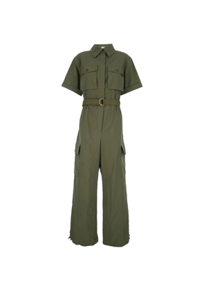 P.A.R.O.S.H. belted short-sleeves jumpsuit - Green