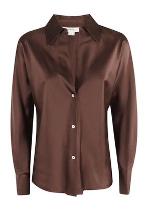 Vince satin long-sleeve shirt - Brown