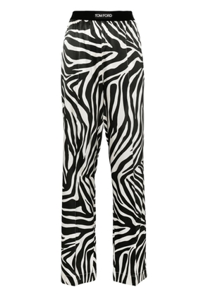 TOM FORD zebra-print silk trousers - Black