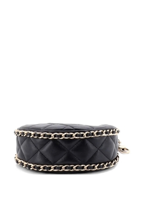 CHANEL Pre-Owned Chain Around Hook Quilted Lambskin Mini hobo bag - Black