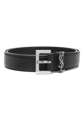 Saint Laurent monogram smooth leather belt - Black