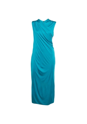 Versace Pre-Owned ruched midi dress - Blue