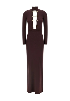 Elisabetta Franchi chain-embellished high-neck dress - Red