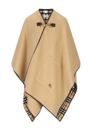 Burberry checked patch-pocket cape - Neutrals