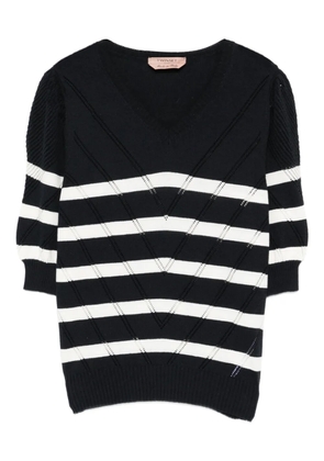 TWINSET striped V-neck top - Blue