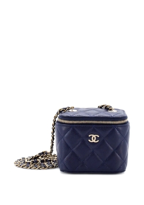 CHANEL Pre-Owned Classic Vanity Case with Chain Quilted Caviar Mini pouch - Blue
