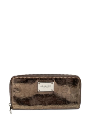 Michael Kors Vintage metallic logo-detail zip wallet - Brown