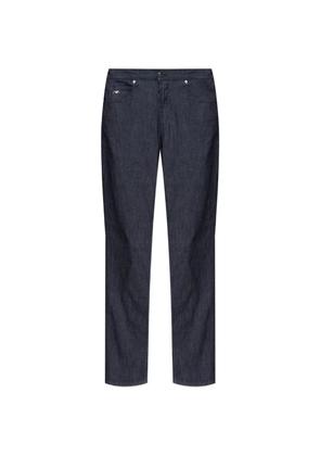 Emporio Armani drawstring logo tapered jeans - Blue