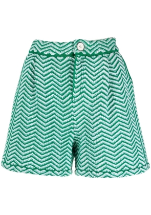 Barrie chevron-knit shorts - Green