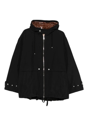 Plan C hooded zip-up coat - Black