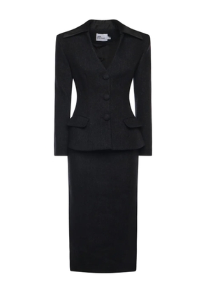 Self-Portrait long-sleeve midi dress - Black