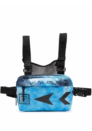 Diesel tie-dye logo-printed belt bag - Blue