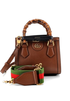 Gucci Pre-Owned Diana NM Bamboo Handle Tote Leather Mini crossbody bag - Brown